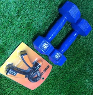 two dumble and one Hand Grip Exerciser